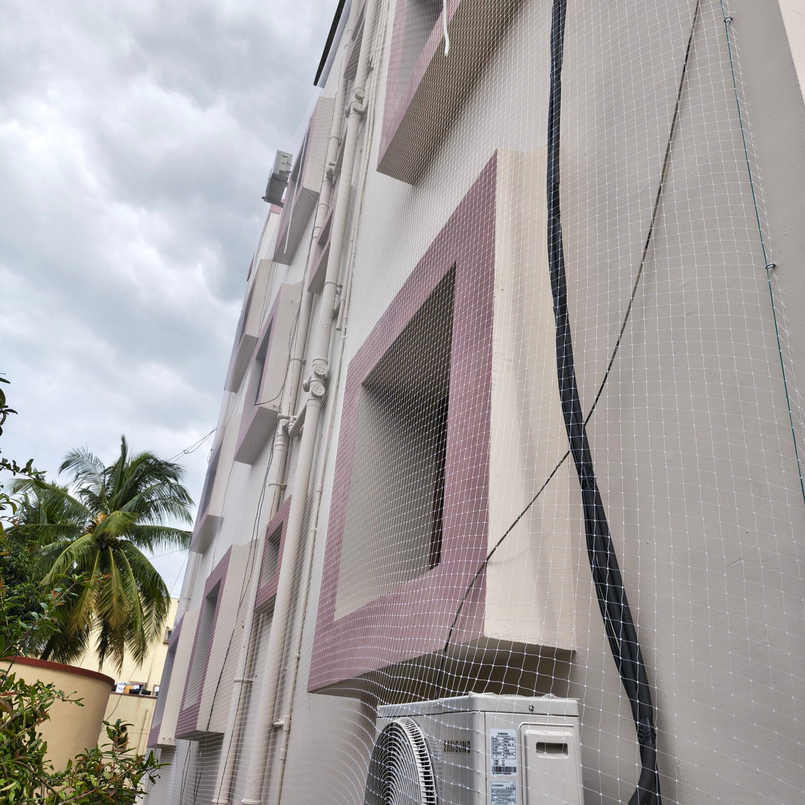 Apartment pigeon nets installation in Chennai